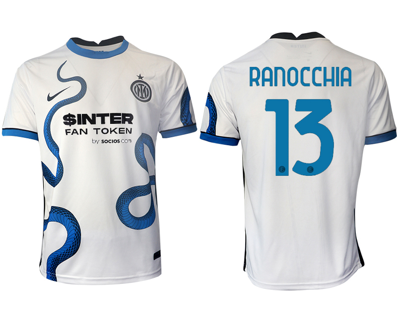 Men 2021-2022 Club Inter Milan away aaa version white #13 Soccer Jersey->inter milan jersey->Soccer Club Jersey